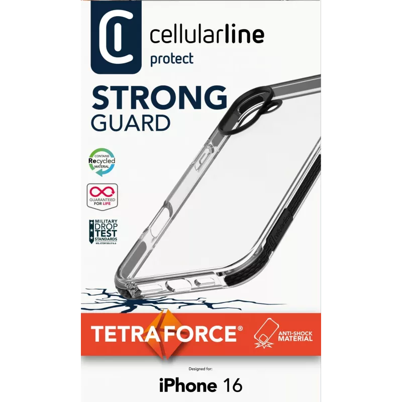 Cover Cellularline TETRACIPH16T do iPhone 16 15,5 cm Czarny