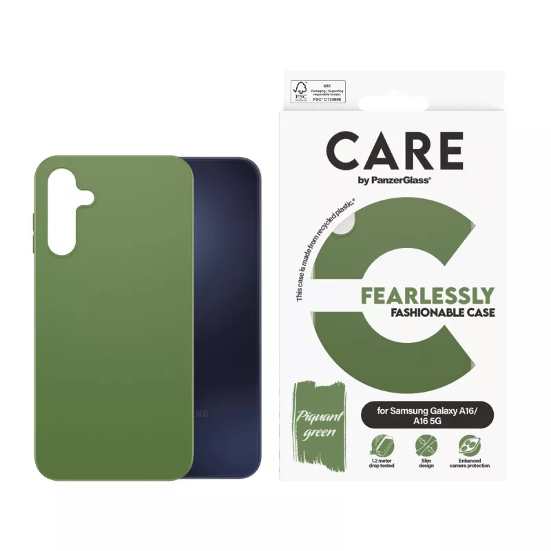 PanzerGlass CARE Fashionable Case etui do Samsung Galaxy A16 / A16 5G, zielone