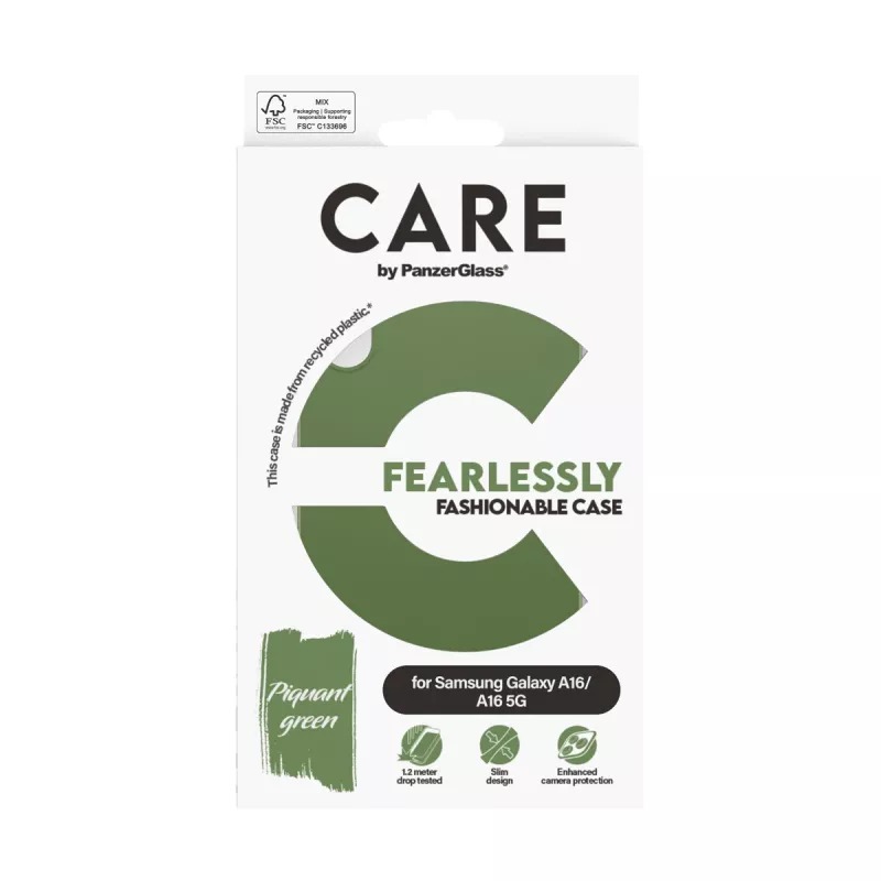 PanzerGlass CARE Fashionable Case etui do Samsung Galaxy A16 / A16 5G, zielone