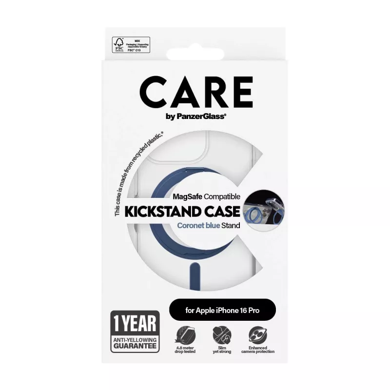 Cover PanzerGlass 1317 etui na telefon niebieski Transparent dla iPhone 16 Pro 6.3 cale