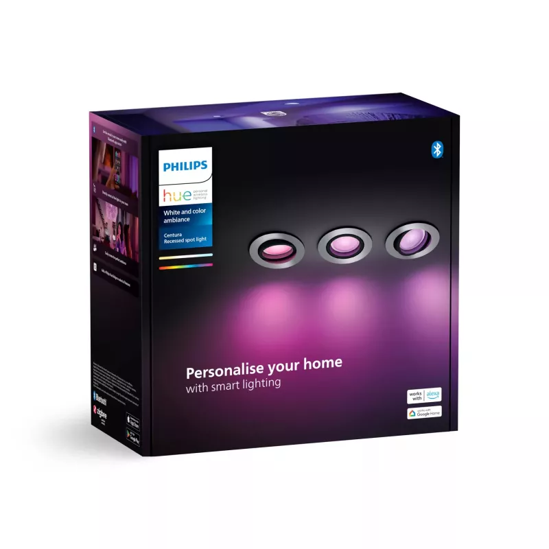 Philips Hue biały and colour ambience zestaw 3 szt. punktowy wpuszczany Centura