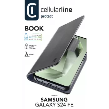 Cellularline Book Galaxy S24 FE etui z kieszenią na kartę i zamknięciem magnetycznym
