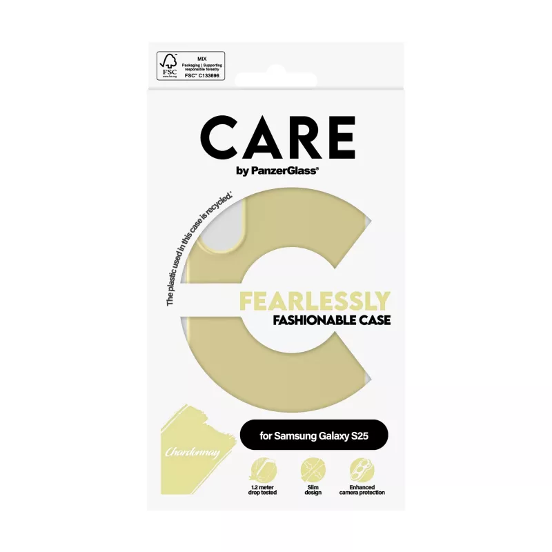 PanzerGlass CARE™ by ® Case Chardonnay Samsung Galaxy S25, Cover, Samsung, Samsung - Galaxy S25, żółty