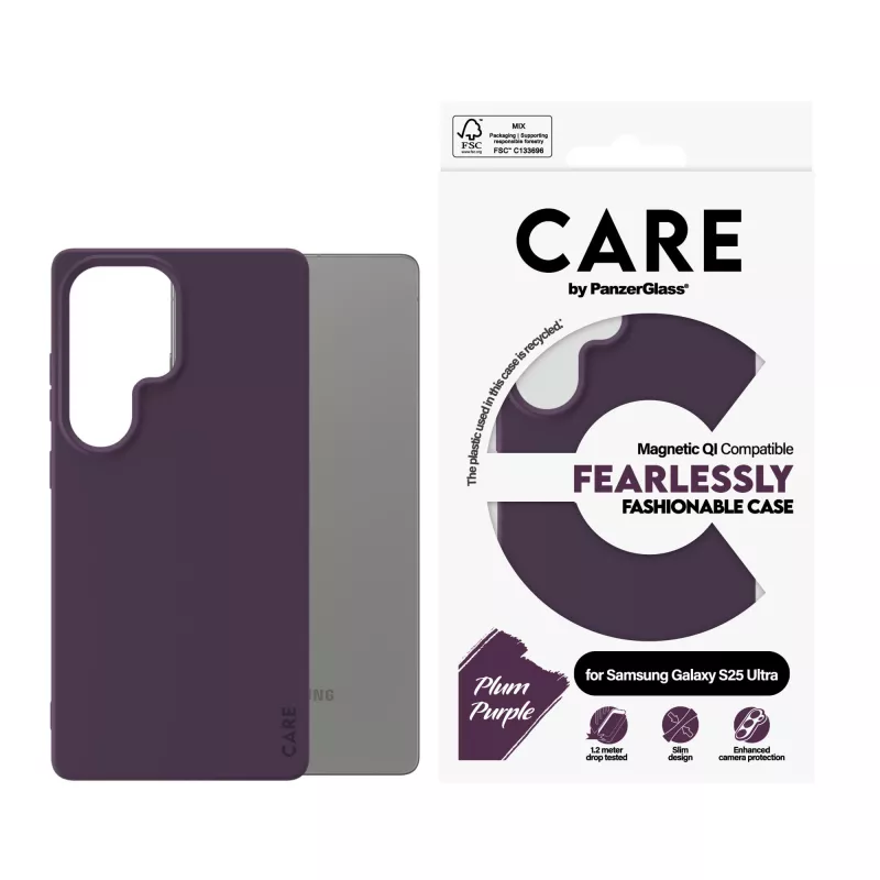 PanzerGlass CARE™ by ® Case Plum fioletowy w. Qi Kompatybilny Samsung Galaxy S25 Ultra