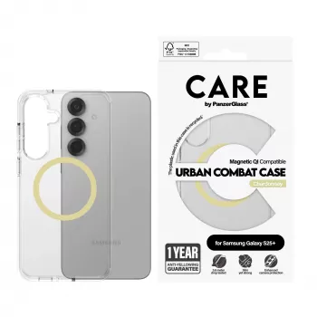 PanzerGlass CARE Urban Combat przezroczyste etui Chardonnay Qi Samsung Galaxy S25+