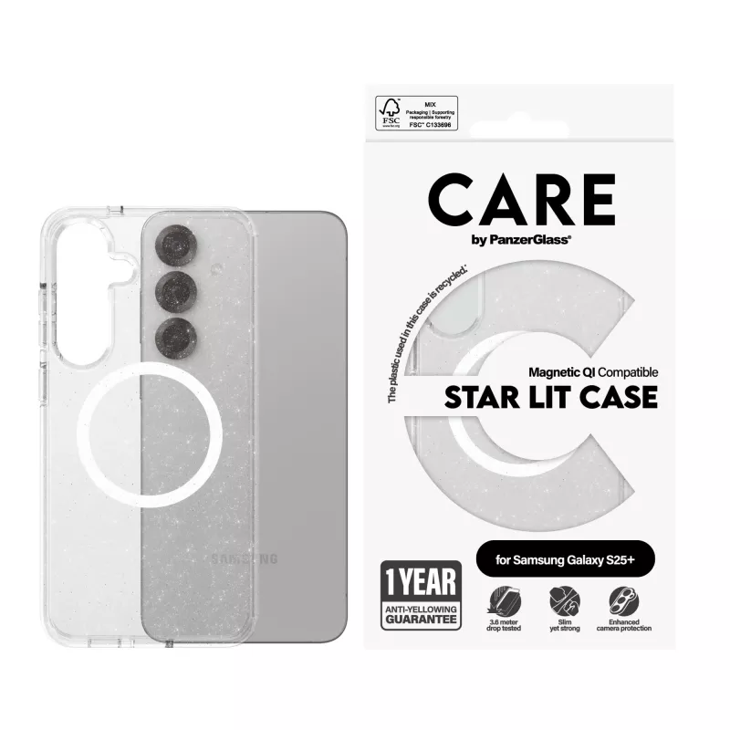 PanzerGlass CARE™ by ® Urban Combat Case Star Lit w. biały Qi Kompatybilny Samsung Galaxy S25+