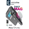 Cellularline Daily Mag - iPhone 16 Pro Max etui książkowe z półprzezroczystym twardym tyłem kompatybilne z ekosystemem Magsafe®