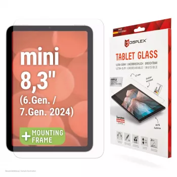 Displex Szkło Hartowane (9H) do Apple iPad mini 8,3'' (6 gen./7 gen. 2024), Ramka Montażowa Eco, odporne na zarysowania