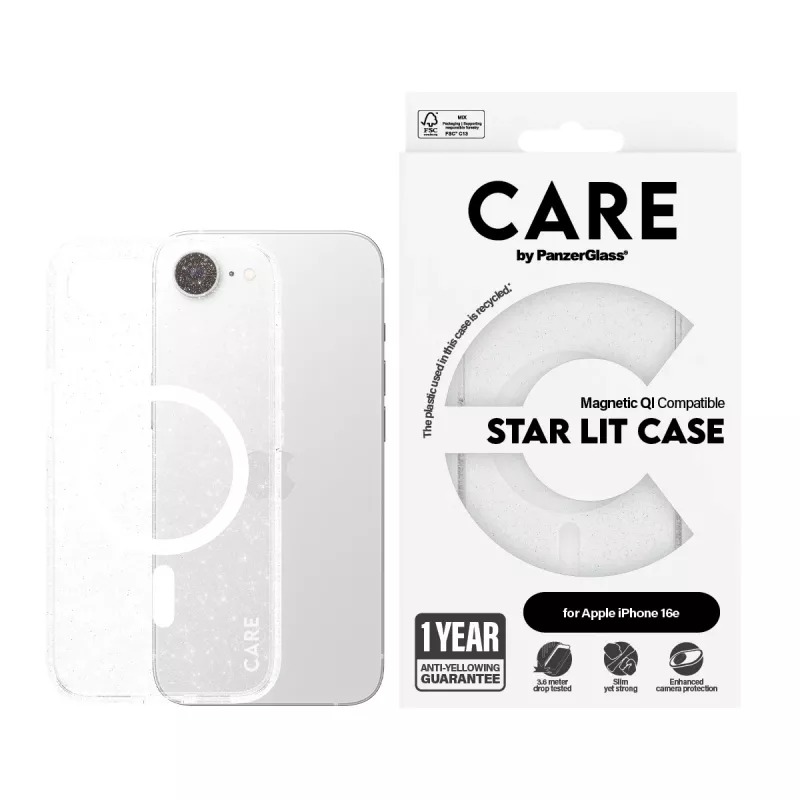 Cover PanzerGlass CARE by ® Flagship Case Urban Combat Star Lit biały Qi Kompatybilny iPhone 16e