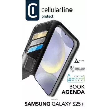 Cellularline Book Agenda - etui skóropodobne z magnetycznym zamknięciem dla Galaxy S25+