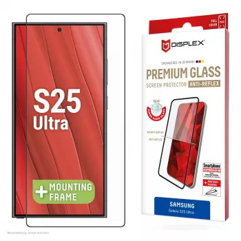 Displex Premium Screen Protector (Full Cover, 10H) do Samsung Galaxy S25 Ultra, Eko Ramka Montażowa, Pełne Pokrycie
