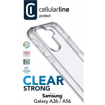 Cellularline Clear Protect - Galaxy A36/A56 twarde etui z gumowymi krawędziami
