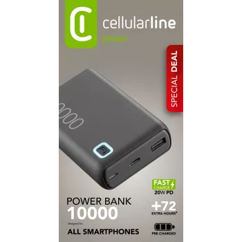 Cellularline ESSENCE TURBO 10000 Przenośna ładowarka 10000 mAh Power Delivery 20W
