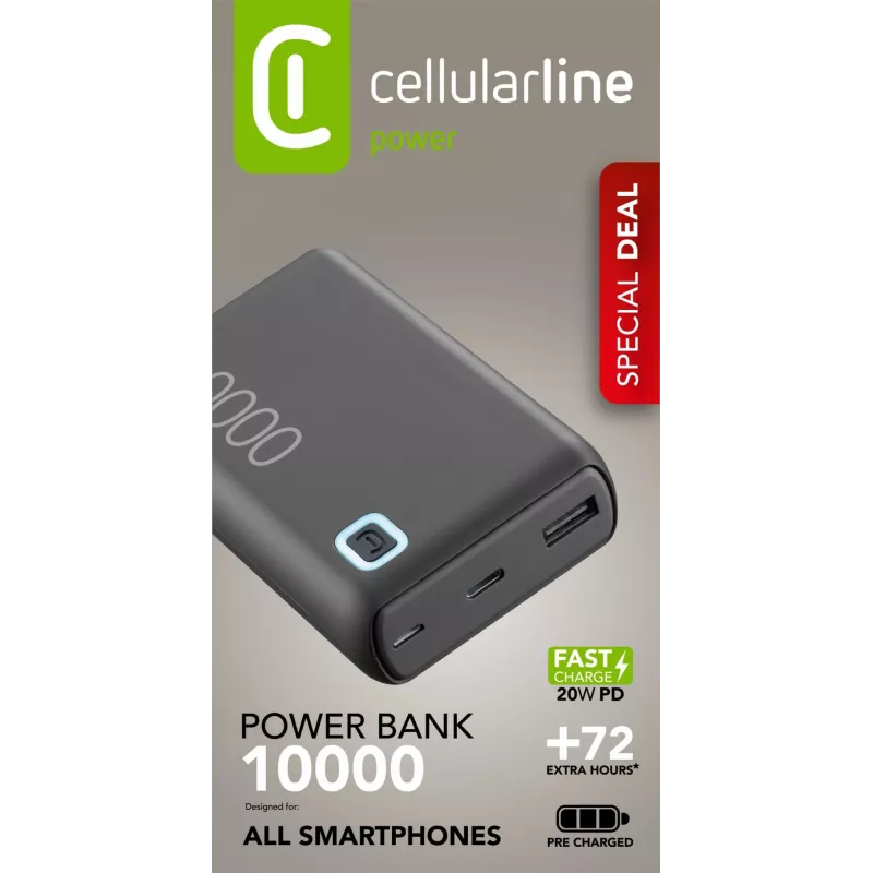 Cellularline ESSENCE TURBO 10000 Przenośna ładowarka 10000 mAh Power Delivery 20W