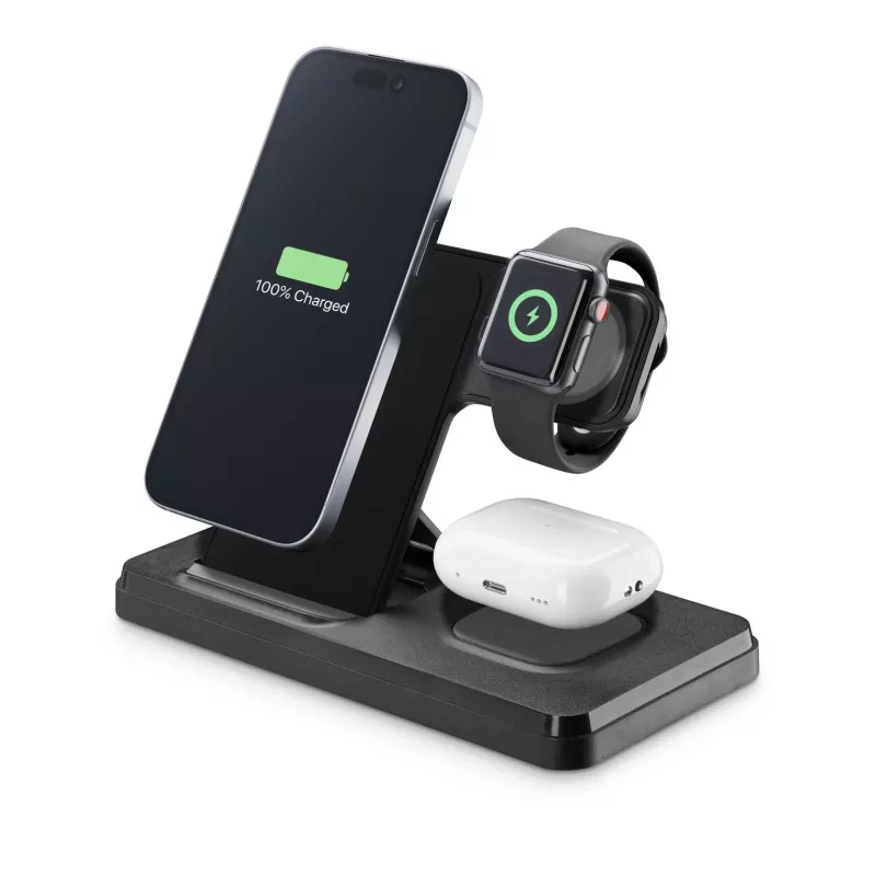 Stacja dokująca do urządzeń mobilnych Tech Pop Smartwatch/Smartfon Czarny