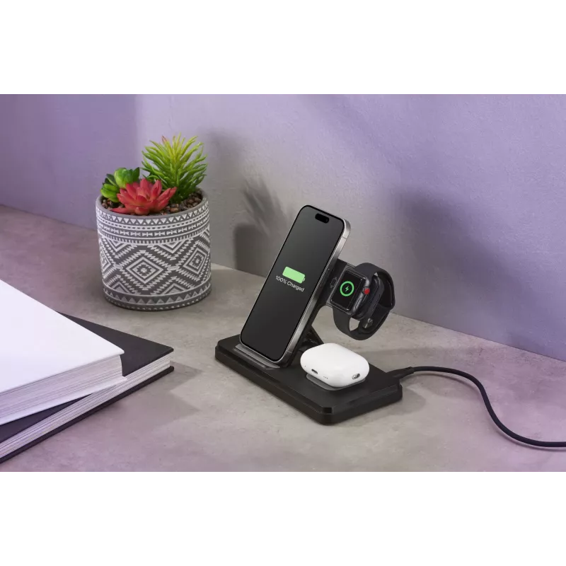 Stacja dokująca do urządzeń mobilnych Tech Pop Smartwatch/Smartfon Czarny