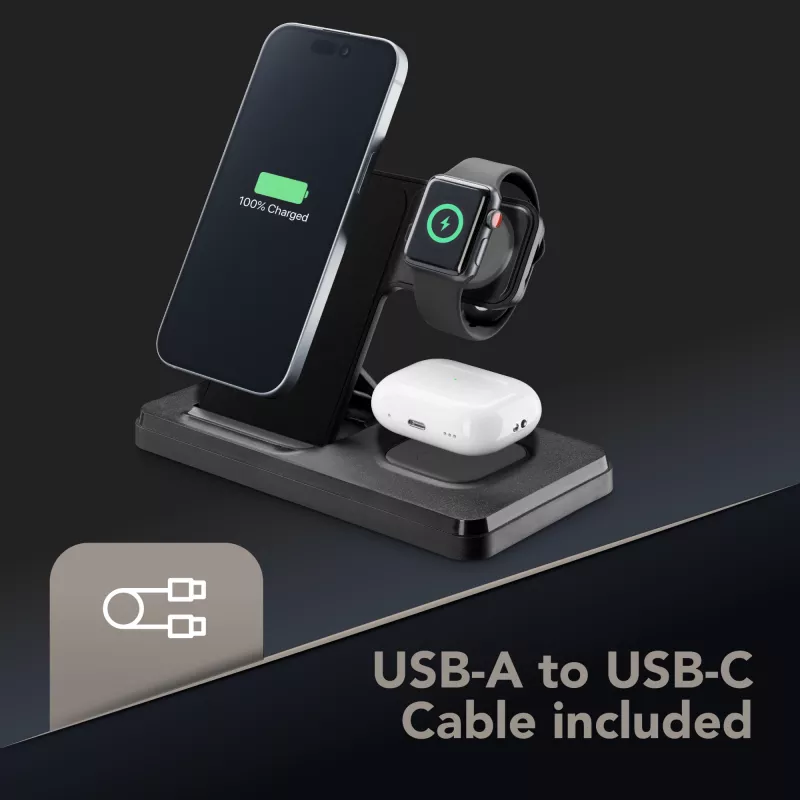 Stacja dokująca do urządzeń mobilnych Tech Pop Smartwatch/Smartfon Czarny