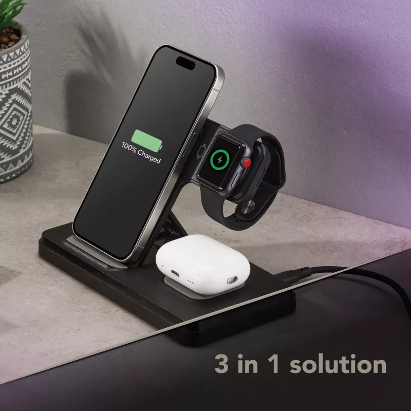 Stacja dokująca do urządzeń mobilnych Tech Pop Smartwatch/Smartfon Czarny