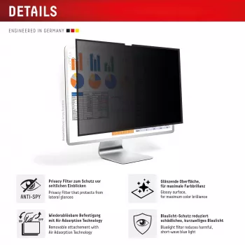 Displex PRIVACY SAFE removable 2-way privacy filter for Studio Display 27 inch