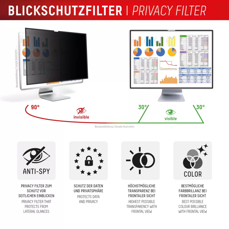 Displex PRIVACY SAFE removable 2-way privacy filter for Studio Display 27 inch