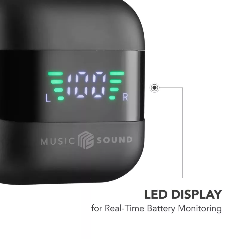 Music Sound SPARK Auricolare TWS z wyświetlaczem LED