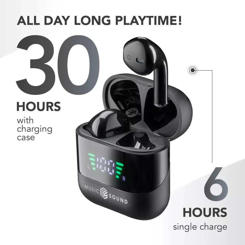 Music Sound SPARK Auricolare TWS z wyświetlaczem LED