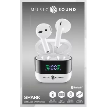 Music Sound SPARK Auricolare TWS z wyświetlaczem LED