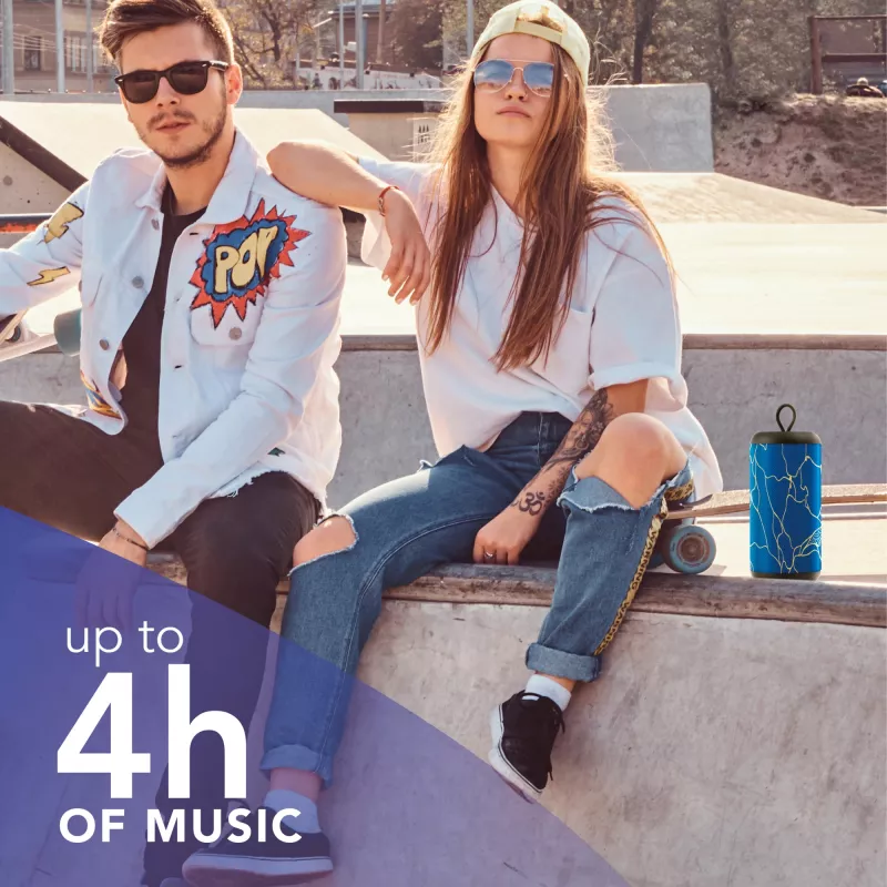Pionowy głośnik Bluetooth Music Sound 5WATT, 5 W, bezprzewodowy, 0,15 m, przenośny głośnik mono, niebieski, walec