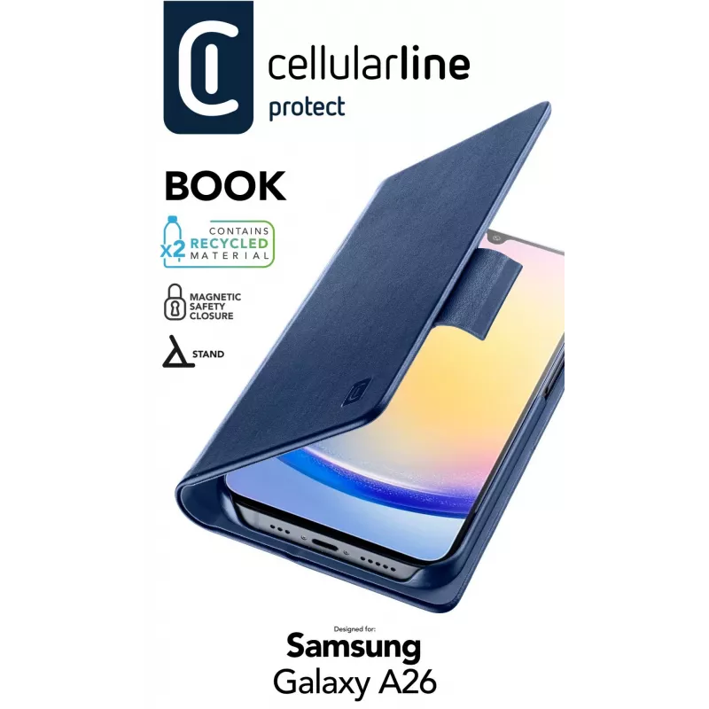 Etui portfelowe Cellularline Galaxy A26 Niebieski 16.8 cm
