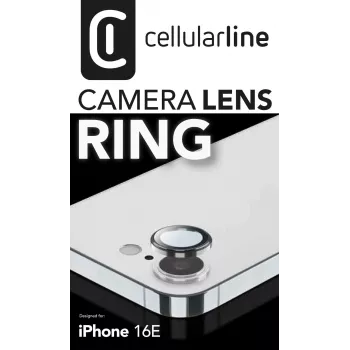 Osłona ekranu i obiektywu aparatu Cellularline CAMERARINGIPHSE4 do iPhone SE 2025 Odporna na zarysowania Przezroczysta