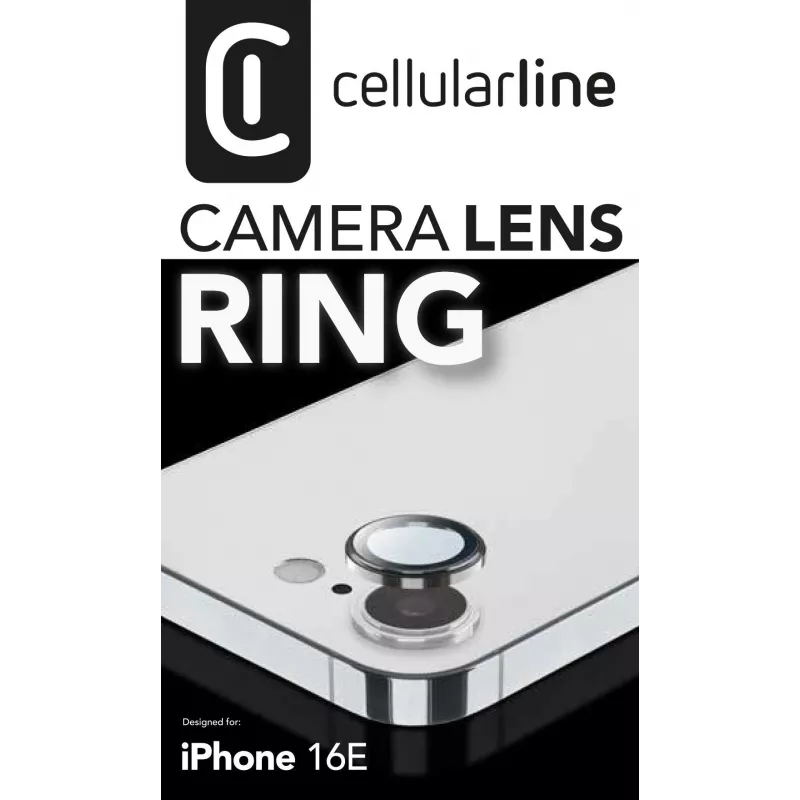 Osłona ekranu i obiektywu aparatu Cellularline CAMERARINGIPHSE4 do iPhone SE 2025 Odporna na zarysowania Przezroczysta