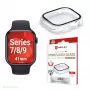 Displex 10H szkło hartowane do Apple Watch 9/8/7 (41mm), etui Full Body, IP68, Snap-On, przezroczysty