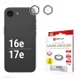 Displex Premium Camera Lens Glass, iPhone 16e/17e, 2 szt., 10H, Pojedyncze pierścienie, DLC, transparentny, Szybki montaż