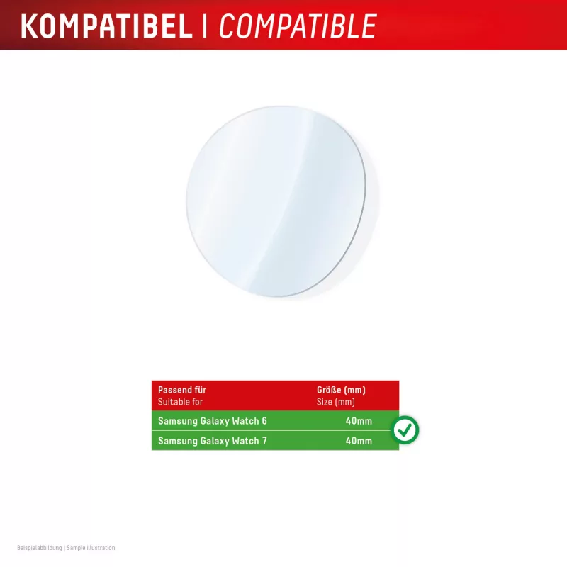 Displex 9H Glass Galaxy Watch 7/6 (40mm), 2 szt., ultracienkie, bezramkowe, oleofobowe, wyprodukowane w Niemczech