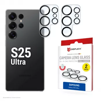 Displex Full Cover Camera Lens Glass Samsung Galaxy S25 Ultra, 10H, Full Camera Protector, Quick Mount, 2-Pack