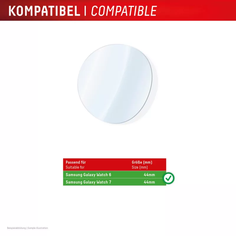 Displex 9H Glass Galaxy Watch 7/6 (44mm), 2 szt., Ultracienkie, Bezramkowe, Antysmugowe, Wyprodukowano w Niemczech