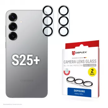 Szkło hartowane na ekran e.v.i. do Samsung Galaxy S25+ — DISPLEX CAMGLASS ALL-IN-ONE (model 02118)