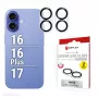 Displex Full Cover Camera Lens Glass iPhone 16/16 Plus/17, 10H, Full Camera Protector, Szybki montaż, 2 szt.