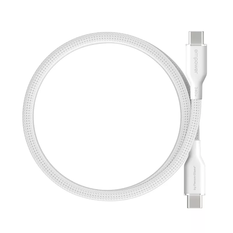 PanzerGlass empower™ by ® Magnetyczny kabel USB-C do USB-C 240W | USB 2.0 | 1,5 m | Srebrno-biały