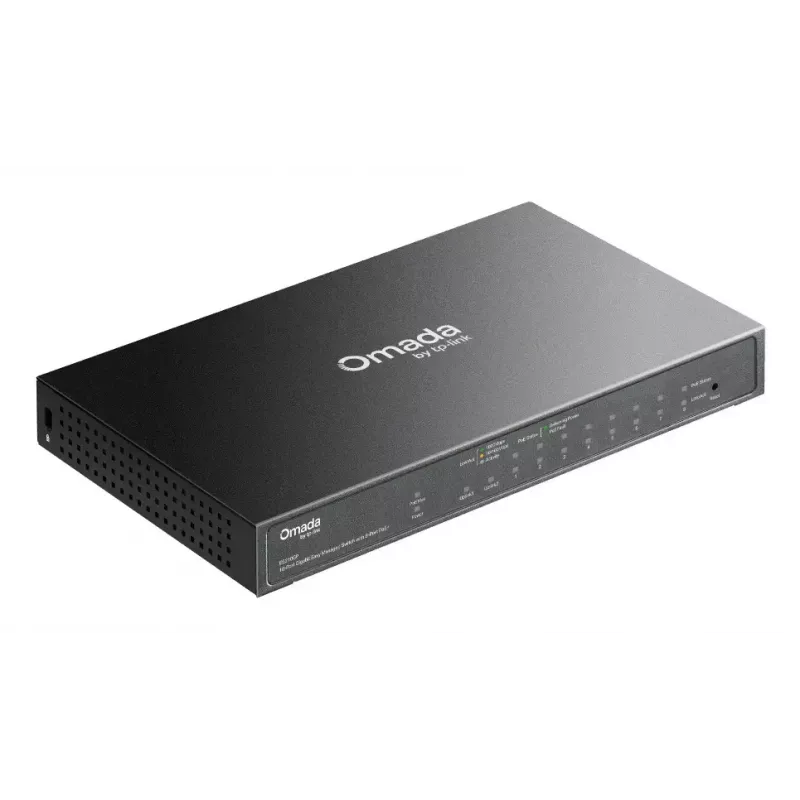 TP-Link Omada ES210GP przełącznik sieciowy zarządzalny L2 Gigabit Ethernet (10/100/1000) Power over Ethernet (PoE) montaż na szynie DIN czarny