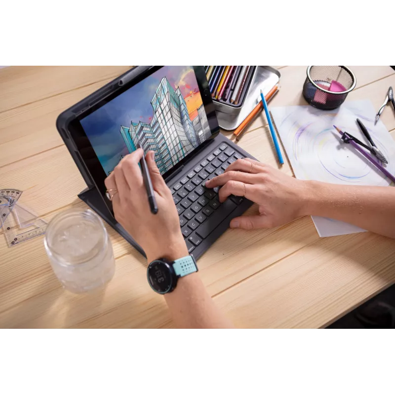 ZAGG klawiatura Messenger Folio 2-Apple-iPad 10.2/10.5-Charcoal-Niemiecki