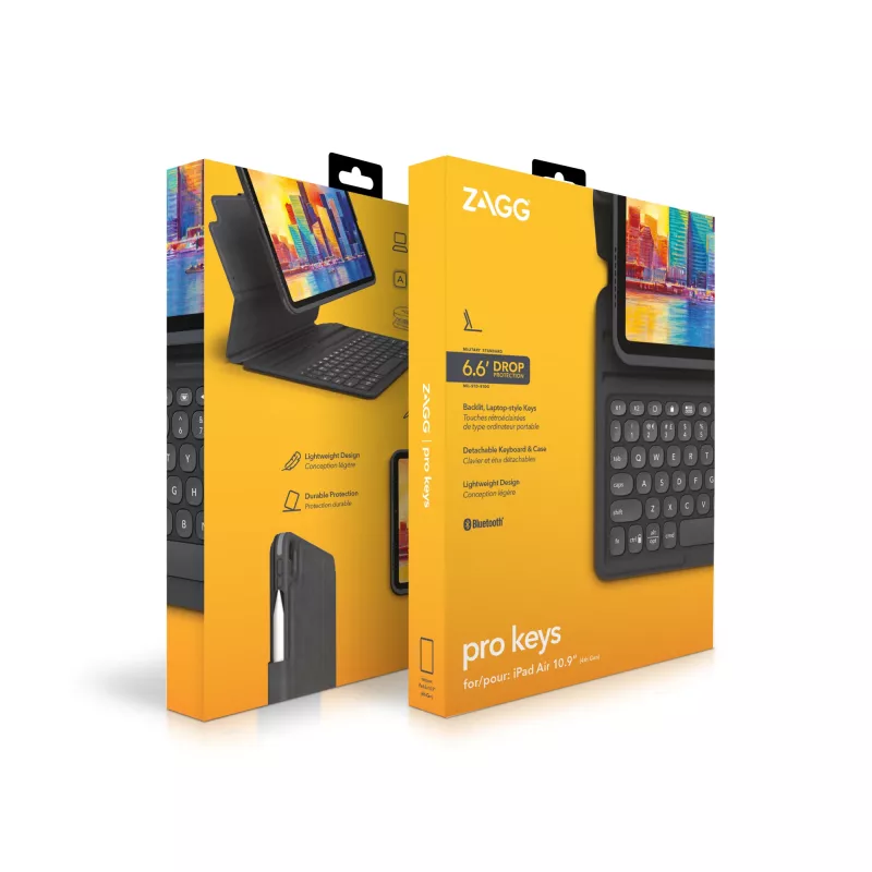 Klawiatura ZAGG Pro Keys-Apple-iPad 10.9-Czarny/Szary-Niemiecki