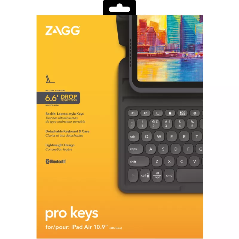Klawiatura ZAGG Pro Keys-Apple-iPad 10.9-Czarny/Szary-Niemiecki