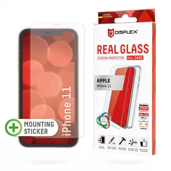 Displex Szkło Hartowane (10H) + Etui do Apple iPhone 11, Naklejka montażowa, + Etui, Szkło hartowane, Odporna na zarysowania folia ochronna