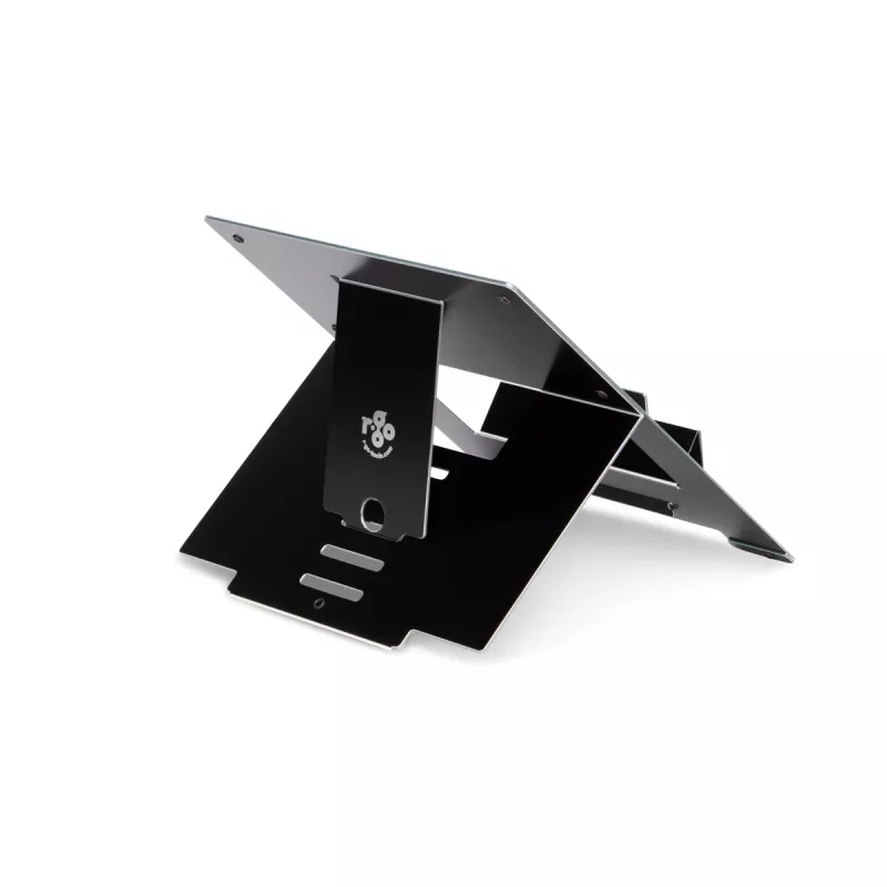 R-Go Tools Podstawka pod laptop R-Go Riser Flexible, regulowana składana podkładka pod laptop, ergonomiczna, aluminium Hylite, czarna