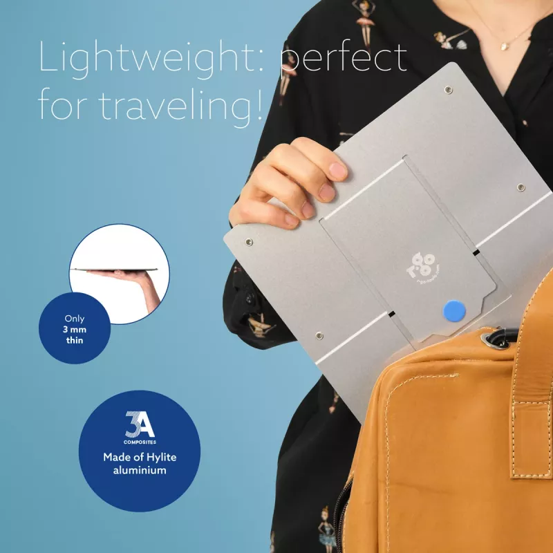 Podstawka pod laptopa R-Go Tools R-Go Riser Flexible, regulowana, składana, ergonomiczna, aluminium Hylite, srebrna