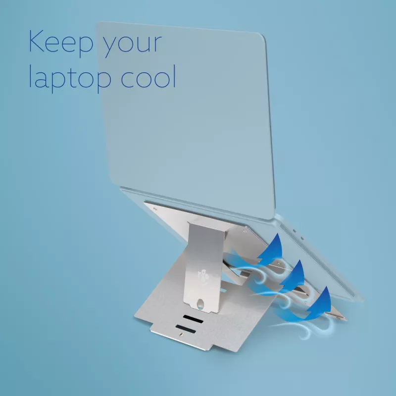 Podstawka pod laptopa R-Go Tools R-Go Riser Flexible, regulowana, składana, ergonomiczna, aluminium Hylite, srebrna