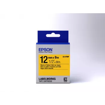 Epson Label Cartridge Pastel LK-4YBP Czarny/Żółty 12mm (9m)