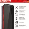 Displex Privacy Full Cover Screen Protector (10H) do Apple iPhone 12 Pro Max, Ramka montażowa Eco, Filtr prywatności, Szkło hartowane, Odporna na zarysowania folia ochronna, Przyjazna dla etui