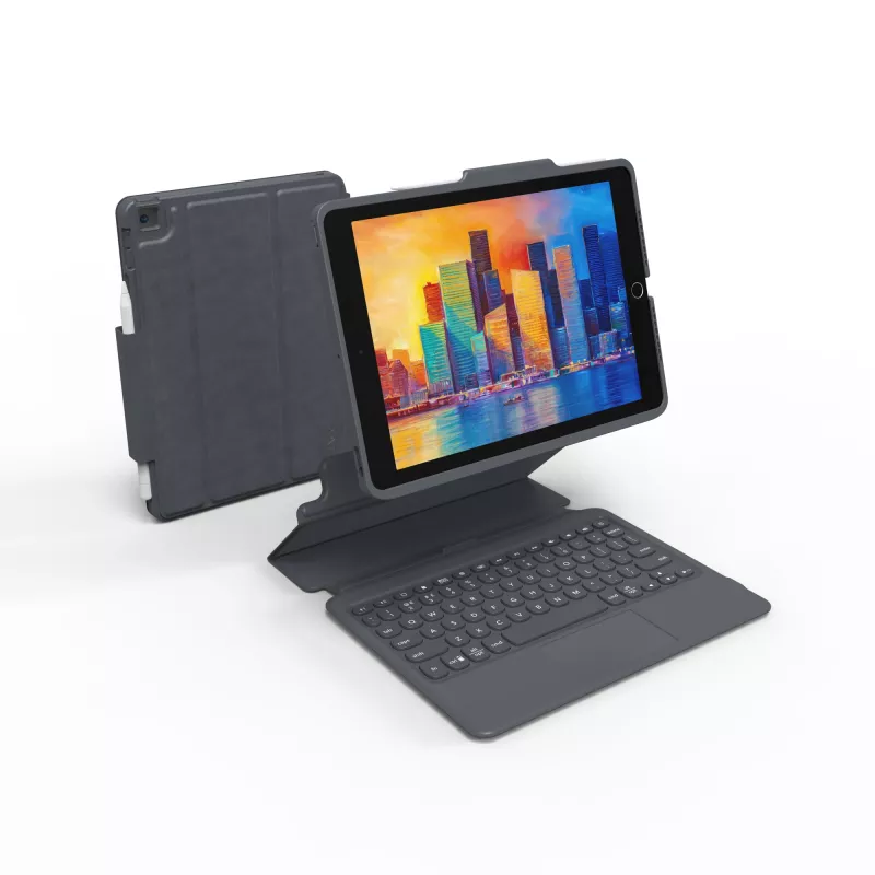 ZAGG klawiatura Pro Keys z Trackpadem-Apple-iPad 10.2-Czarny/Szary-Niemiecki